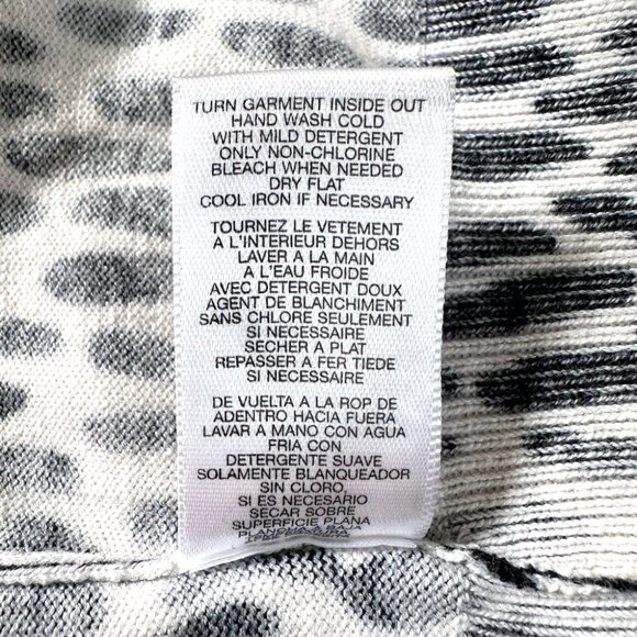 Michael Kors BxW Cardigan SzPS Button-Up 3/4 Sleeve Cotton Abstract Animal Print - Picture 6 of 6